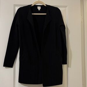 JCrew factory cotton sweater long cardigan XXS black